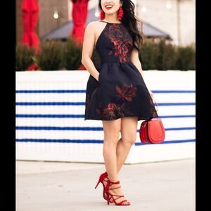 SPEECHLESS Women's Dress Size 1  floral brocade print Fit & Flare Dress